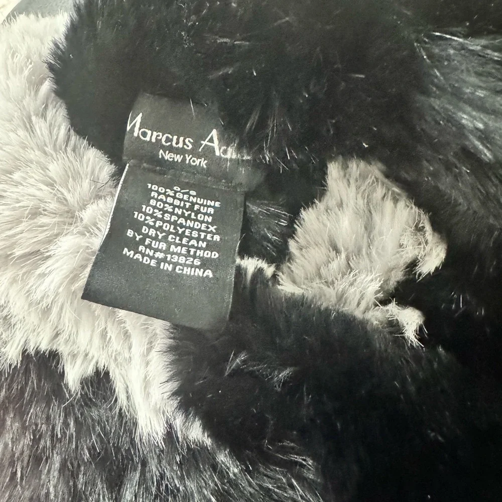 MARCUS ADLER 100% Genuine Rabbit Fur Criss Cross Headband Stretchable Warm NWT